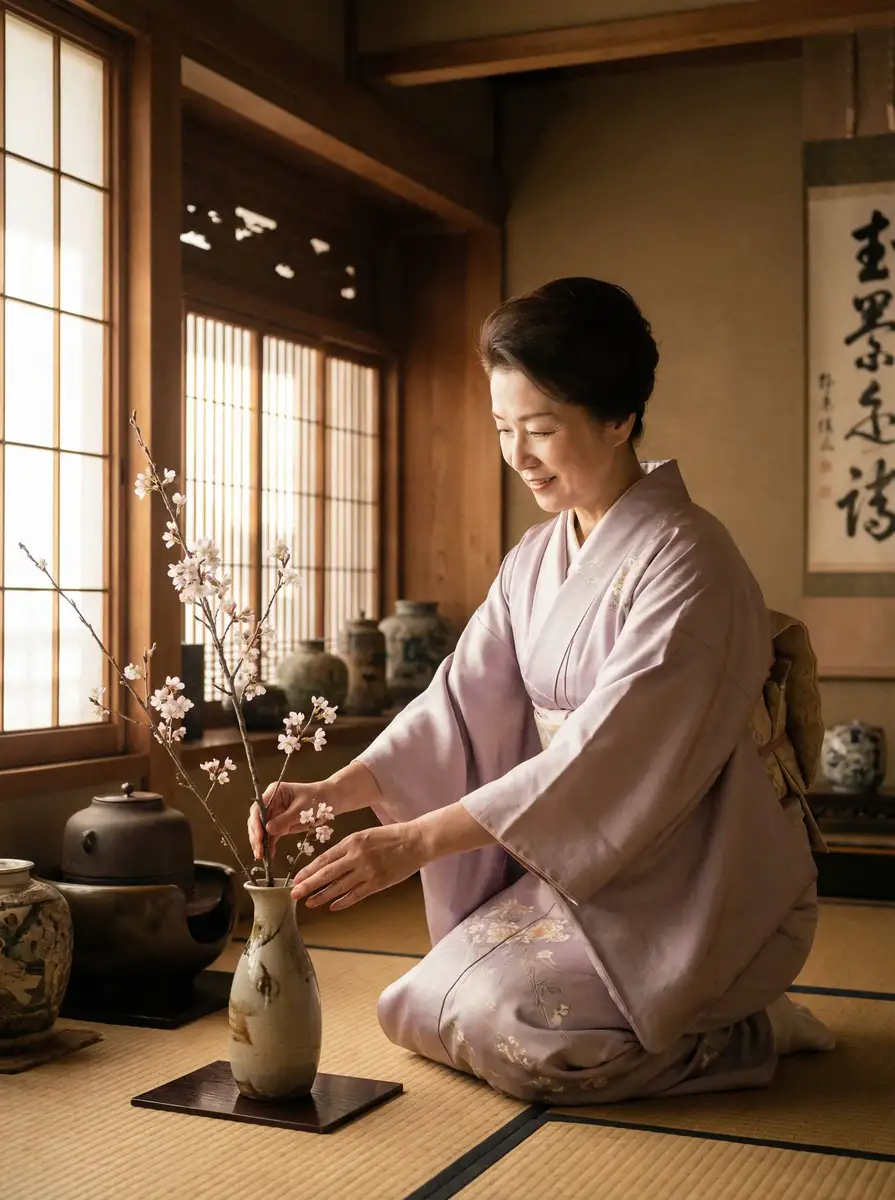 一位优雅的 精品大师 - 精品大师影视官方入口 - 今日热点精品大师 在和室中插花